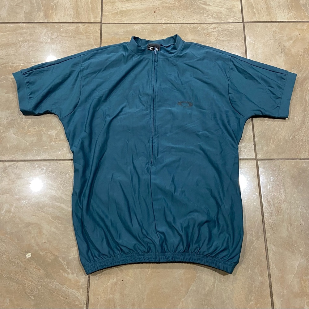 Vintage Oakley Software Cycling Jersey Mens Large Half-Zip Blue Y2K Reflective - Picture 3 of 9